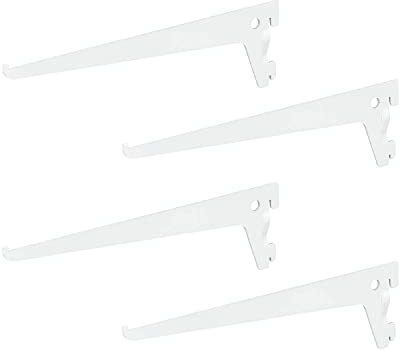 4 x siwitec Einlochträger 250 x 50 mm in Weiss, Regalhalter für ein Regalschienensystem