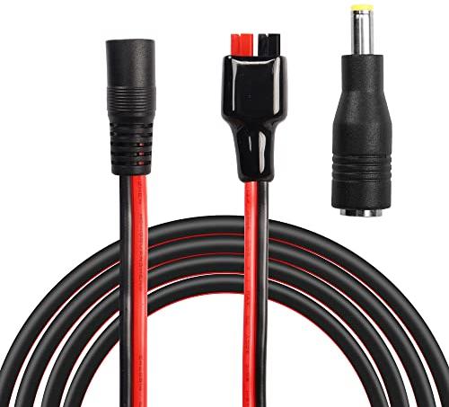 PNGKNYOCN Solarmodul-Stecker auf DC 5,5 x 2,1 mm Buchse, Netzkabel, 14 AWG-Kabel mit 8 mm DC-Adapter für tragbaren Generator (1 m)