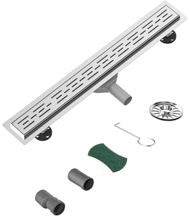 Neodrain Duschrinne 70cm Edelstahl Bodenablauf - 360° Siphon Duschablauf Extra Flach Ablaufrinne mit Geruchsstop Haarsieb und Abflussadapter Für Bad