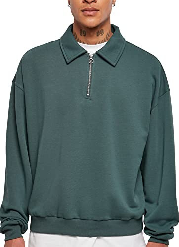 Urban Classics Herren Shirt Collar Crew 5XL Bottlegreen