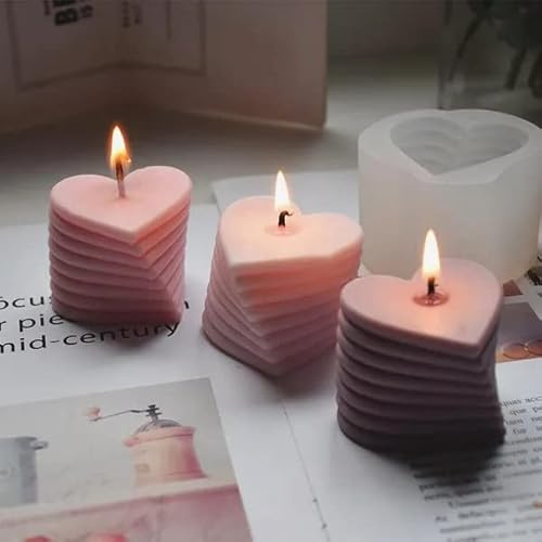 Stampo in silicone per candele fai da te 3D per cera di soia, cera d'api, candela profumata, regalo di San Valentino (amore rotante)