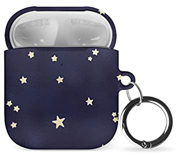 Tirita Case Compatible with Apple AirPods 3rd generation, Support Wireless Charging with Key Ring Clip [05- Stars Starry Night Marine Blue]