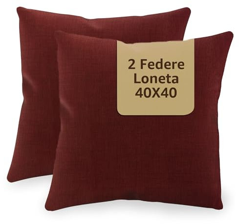 SONIT - Kissenbezug 40x40 cm - Sofa Kissen, Deko Kissenbezüge für Wohnzimmer und Schlafzimmer - 2er-Set - Made in Italy - Bordeaux