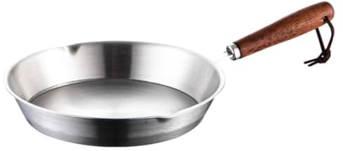 Healvian Small Nonstick Frying pan,Single Egg Frying Pan,6in Stainless Steel Pan,Nonstick Egg Pastry Pan,Metal Fry Pan,Cast Iron Skillet,Mini Skillet with Drip-Spout,for Camping Indoor and Outdoor