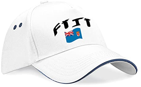 Supportershop Unisex Fidschi Baseballkappe, weiß, One Size