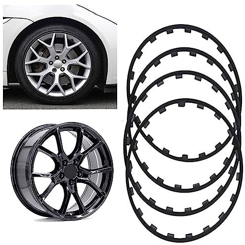 UIHECTA 16/17/18/19/20 Zoll Felgenschutz FüR RäDer, Schutzverkleidung FüR Autofelgen, Reifenschutz Radkantenring, Antikollisions Kratzfest Auto UmrüStsatz,Schwarz,18in