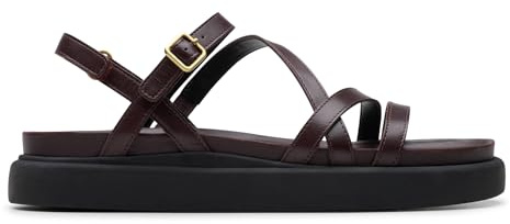 Clarks Femme Aristella Rose Sandale, Wine Leather, 38 EU
