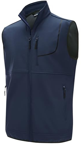 WILLIT Men's Softshell Gilet Golf Activewear Gilets Fleece Lined Windproof Outerwear Sleeveless Jacket