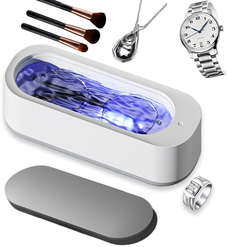 Multifunctional Ultrasonic Cleaner 300ml Ultra Sonic Jewellery Cleaner Portable Ultrasonic Washing Machine for Cleaning Dentures Jewellery Glasses Watch Rings Metal Coins