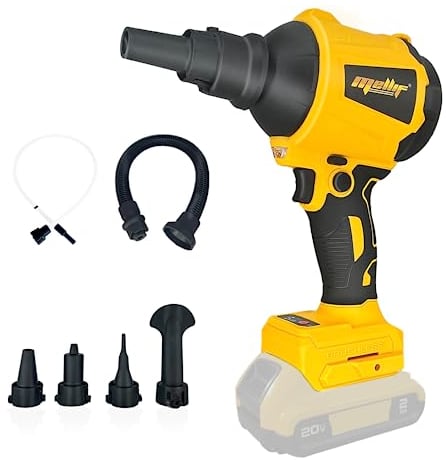 Mellif Cordelss Air Blower Compatible with Dewalt 18v Battery, Brushless Duster Blower, Handheld Air pump with 3 Speeds, 50000RPM, LED Light, 7 Multi-Use Accessories, Ideal for Pool Toy (NOT Battery)