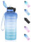 ETDW Gourde de sport 1,5 l avec paille et anti-fuite sans BPA avec marqueur de temps, gourde pour boissons gazeuses, convient pour le fitness, le yoga, bleu