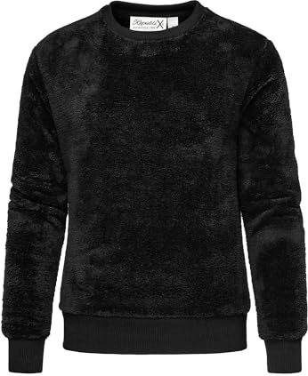 REPUBLIX Damen Sweatshirt Teddy Pulli Sweatjacke Plüsch Hoodie Pullover RD-021