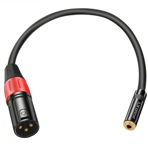 JOMLEY Adaptador XLR a 3,5 mm, adaptador de audio estéreo equilibrado, cable mini jack hembra de 1/8 pulgadas a XLR macho, 1 pie