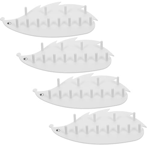DIKACA 4 Kleiderbügel wall hooks Schmuck Organizer für die Wand Wandohrringhalter Organisator für Ohrringhalter Halskettenhalter für die Wand anschließen Leiste Aufhänger Weiß