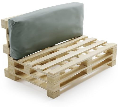 bananair - Palettenkissen Outdoor Wasserdicht und Abnehmbar - Schaumstoffpolsterung, Bequem - Polster Ideal für Europaletten, Palettenmöbel, Gartenmöbel (Rückenkissen, 120 x 40 cm, Hellgrau)