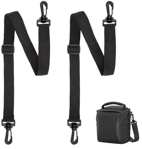 AZWOOD Verstellbarer Schultergurt mit Karabiner,90cm Universal Schultergurt mit 25mm Breite schmale Gurt für Tasche 2Stück Verstellbare Ersatz Schulterriemen für Taschen Gurt mit Karabiner Einstellbar