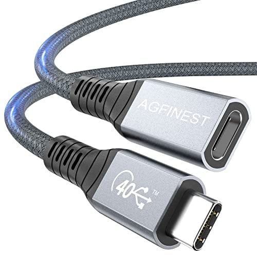 AGFINEST 0.8M USB4 Extension Cable 40Gbps 8K@60Hz 100W Fast Charging USB C Male to Female Compatible with Thunderbolt 3/4 iPad Pro iPhone 15 Docking Station Switch