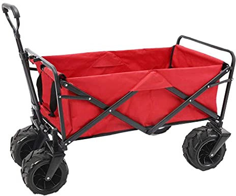 HARIPYER Offroad-Klappwagen - Garten-Transportwagen für alle Oberflächen, Tragkraft 85 kg/187 lbs - Klappbarer Outdoor-Trolley