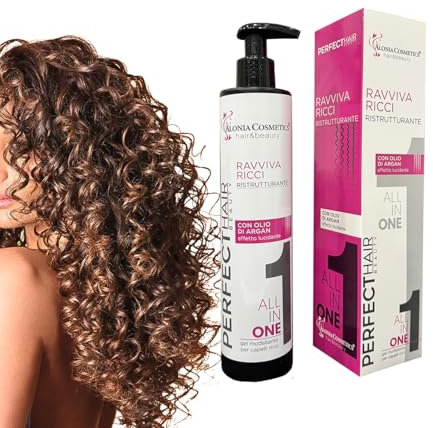 Alonia Cosmetics® 300 ml Maxi Creme-Gel für die Haarpflege, professionell, definiert lockiges, welliges Haar, gegen Frizz, nährt, mit Arganöl und Keratin