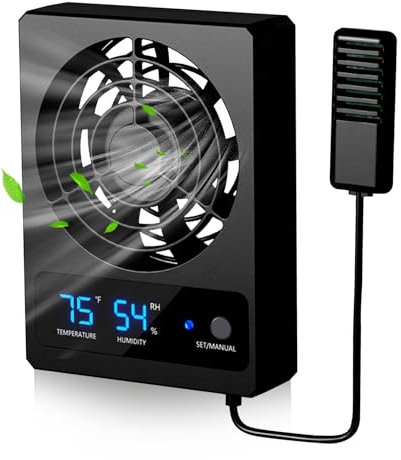 Sonhomay Ventilation Fan for Reptile Enclosure Speed Adjustable Humidity Fan Cooling Fan Enclosure Humidity Control Dehumidifier for Rainforest Terrarium Vivarium Amphibians Reptiles Snakes