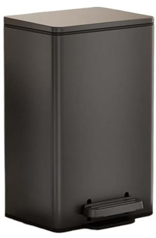 Poubelle Poubelle avec couvercle, poubelle en acier inoxydable avec pédale, poubelle à fermeture douce avec seau intérieur for la maison, le bureau et le commerce Poubelle Cuisine(Noir,30L)