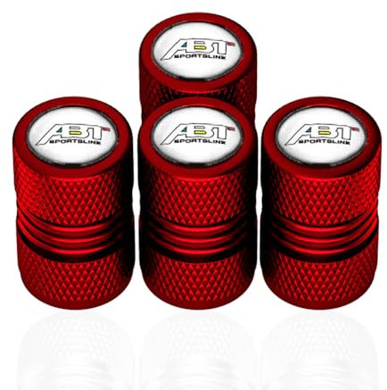 WxsYFFS Capuchon de Valve Soupape de Pneu 4 Pièces Compatible avec pour ABT Audi A1 A3 A5 A7 TT RS6 RS3 Q7 Q5 VW Golf GTI Alliage Bouchons de Valve,F