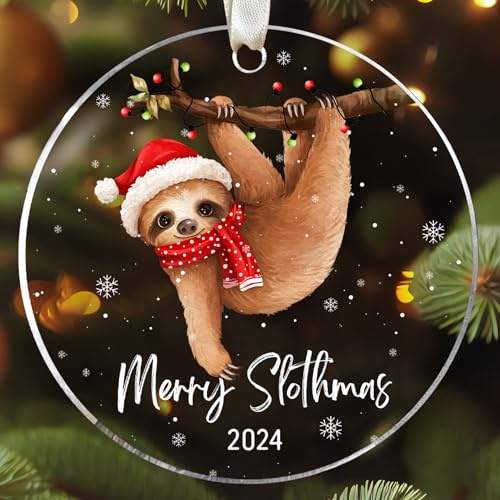 Faultier Ornament - Faultier Weihnachtsschmuck, Faultier Ornamente für Weihnachtsbaum, Tier Faultier Ornamente - Faultier Geschenke, Faultier Geschenke für Frauen, Faultier Liebhaber Geschenke für
