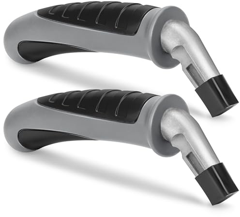 Milifox 2 pièces PoignéEs D'Assistance de Voiture - PoignéEs de Support de Station de Voiture Portatives,Aides à La Mobilité de PoignéE de Pour Seniers,HandicapéS,BlesséS,Gris Clair+Noir Foncé