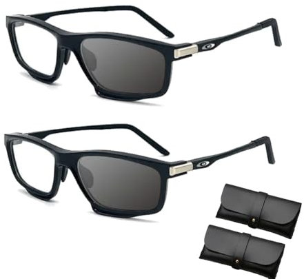 Generisch Sportliche, Farbwechselnde, Multifokale Lesebrille, Sport Farbwechselnde Multi-Focal Lesebrille, Farbwechselnde Anti-Blaulicht-Presbyopie-Brille (2pcs- Black,2.5X)