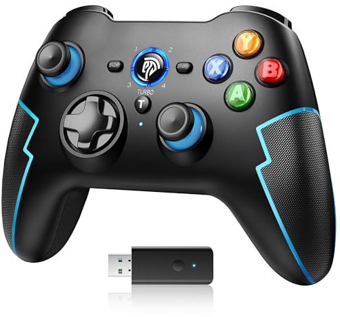 REDSTORM Controller PC, Wireless PC Controller mit Hall-Trigger, Bluetooth Gamepad mit Dual Vibration&Turbo Funktion, kompatibel mitPC/ PS3/ Switch/Handy-Blau