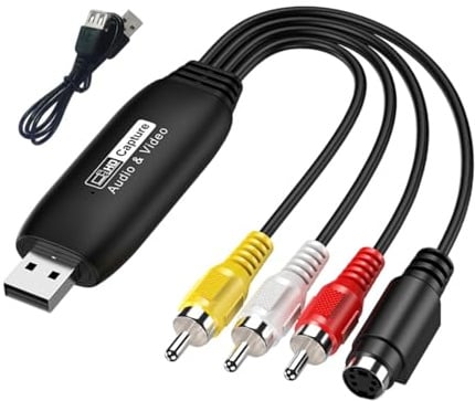 AsrMyjcx AV-zu-USB-2.0-Videos-Karte, Audio-Video-Konverter, Grabber-Anschluss, USB-Video-Karte für Internetkonferenzen, Männlich