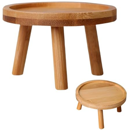 Stgbcst Pflanzenhocker Holz, Pflanzenhocker Outdoor, Blumenständer Holz – Rustikaler Blumenständer Indoor/Outdoor, Stabiler Pflanzenständer für Sukkulenten & Töpfe (15.5x6.5cm)