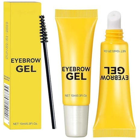 Waterproof 2 in 1 Eyebrow Gel, Clear Eyebrow Glue - Long-Lasting Brow and Edge Gel for Fluffy, Defined Brows With Brush. Strong Hold, Smudge-Proof Formula. Perfect for Styling and Setting 1PCS