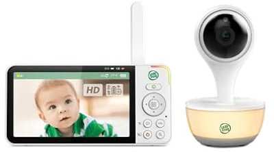 LeapFrog LF815HD Smart Video Baby Monitor 5'' HD Display Colour Night Vision, White (Renewed)