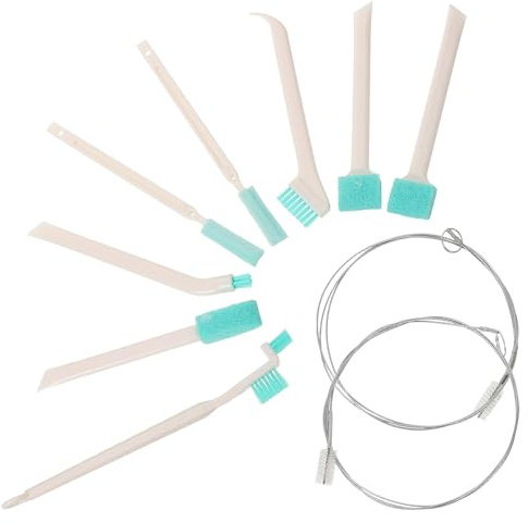 NUOBESTY Ice Maker Cleaning Brush Set Drain Brushes and Ice Machine Cleaner and Sanitiser for Cleaning Curved Gaps