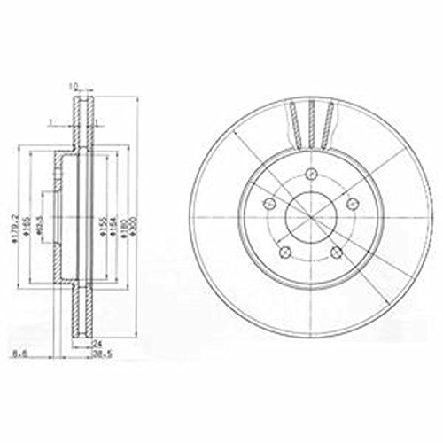 DELPHI 2x Bremsscheibe Vorne Ø300mm Höhe: 47mm Dicke: 24mm Belüftet BG3537C
