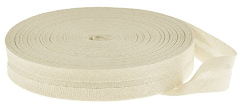 25m Baumwoll-Schrägband uni 20mm breit gefalzt Einfassband 50 Farben wählbar, Farbe:creme