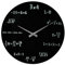 Monsterzeug Mathe Uhr, Uhrzeit in Formeln Kreide-Optik, Uhr für Mathematiker, Zifferblatt mit Formeln, Wanduhr mit Rechen Motiv, 35 cm, Schwarz