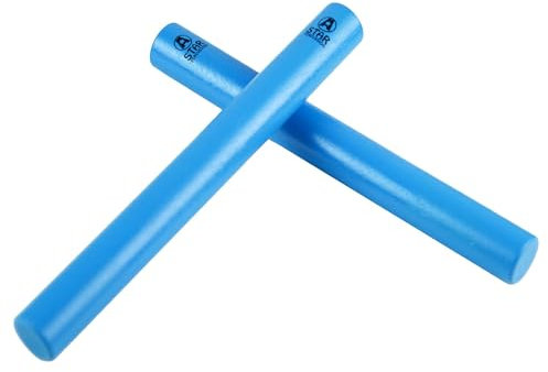 A-Star Blue Wood Claves, 20cm - 2Pcs/Par - Palillos de ritmo de mano, Instrumento de percusión de madera