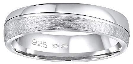 SILVEGO Damen und Herren Ehering aus 925 Sterling Silber PRESLEY