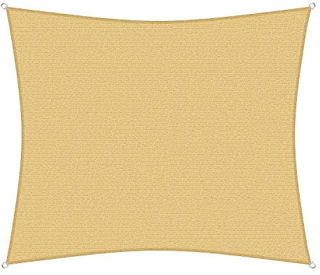 sunprotect 12025 Professional Sonnensegel, 5 x 4,5 m, Rechteck, Wind- & wasserdurchlässig, beige