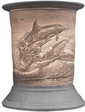 Cello Porcelain Straight Electric Melt Burner, Dolphin Pattern 2 - Wax Melt Burners Safe For Use Around Children And Pets - Use As A Wax Burner Or An Oil Burner And Transform Your Home Fragrance.