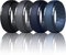 Dookeh Silikonring für Männer, Silikon-Ehering, Eheringe aus Gummi (T-Dgray,Black,Navy Blue,Blue, 10)