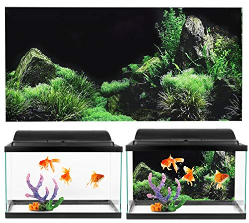 HEEPDD Aquarium Poster, Meeresboden Wasser Gras Aquarium Hintergrund Poster PVC Kleber Terrarium Hintergrund Dekoration Papier Aufkleber für Aquarium Hintergrund(76 * 46cm)