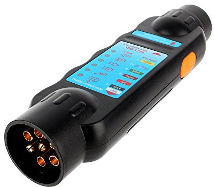 Kuuleyn Testeur de Prise de véhicule de remorquage de câblage de remorque, Outil de Diagnostic de testeur de Connexion de Prise de Prise de remorque de remorquage de Voiture 7Pin 12V - Noir