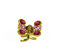 Petite pince cheveux crabe en métal doré et strass, 2cmx1.7cm, rose