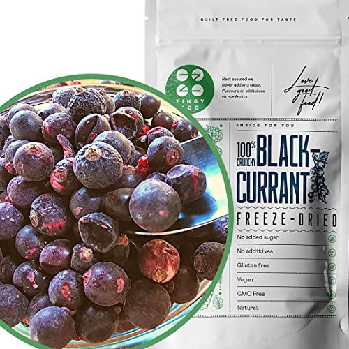 Ribes Nero Frutta Liofilizzata | 100% Natural Liofilizzati Senza Zucchero | Frutta Secca Mix Blackcurrant Freeze Dried Fruit Secchi Frutta Disidratata Ribes Pet | Fatti in Casa Polvere di Frutta Secca