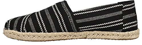 TOMS Women's Alpargata Rope Loafer Flat, Black Stripe, 7 UK