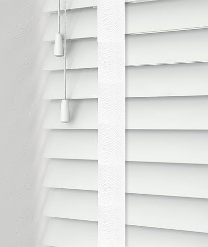 Made To Measure Real Wood Venetian Blind [Dark Grey, 45cm Width x 120cm Drop, Tape]