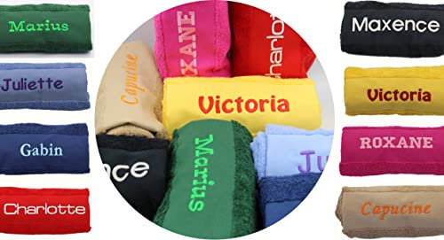 PATOUTATIS - Serviette de Toilette 50x100 personnalisée avec prénom de Votre Choix - Broderie